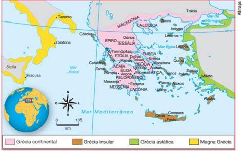 Veredas do Tempo Mapa Grécia Antiga século VI AEC