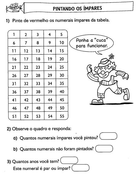 2º Ano Números pares e ímpares Baixar pdf de