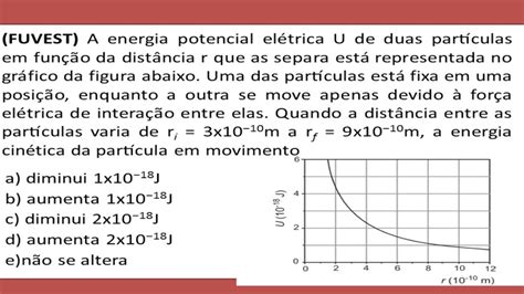 A Energia Potencial Eletrica U De Duas Particulas EDUCA