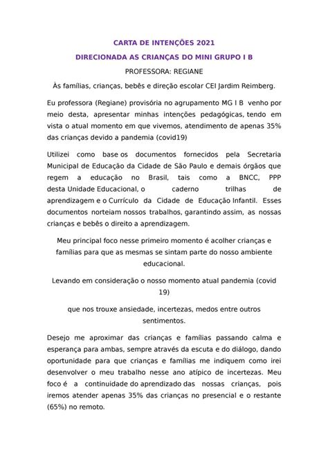 Carta de Intenção PDF