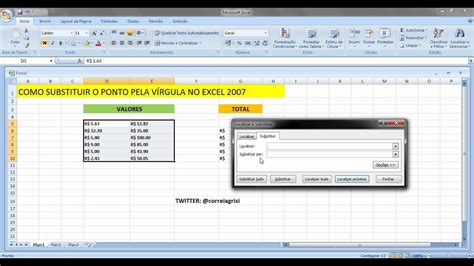 Trocar Caracteres como Número Letra Ponto e Vírgula no Excel