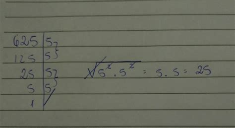Qual a raiz quadrada de 625? Faça cálculo da fatoração.