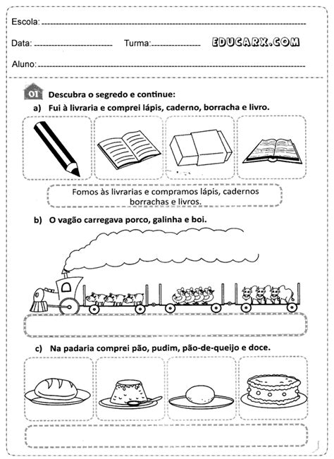 Educar X Atividades singular e plural 3° ano fundamental