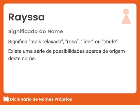 Significado do nome Rayssa Dicionário de Nomes Próprios