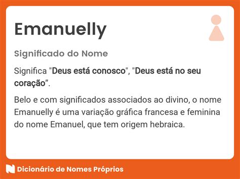 Significado do nome Emanuelly Dicionário de Nomes Próprios