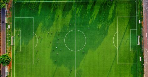 Top view of soccer field or football field. Stock Photo by ©thepixel