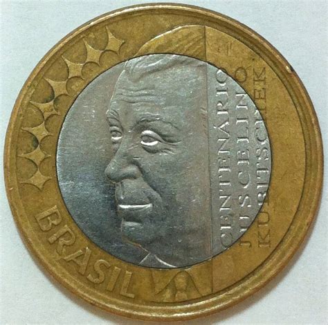 Moeda 1 Real 2002 Centenário Juscelino Kubitschek Jk R 10,00