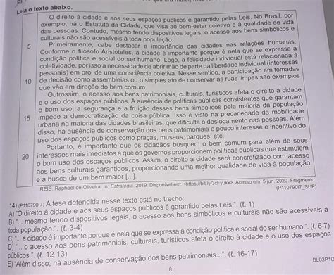 O trecho que apresenta a tese defendida nesse texto é