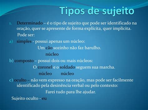 PPT Tipos de Sujeito PowerPoint Presentation, free download ID1383322